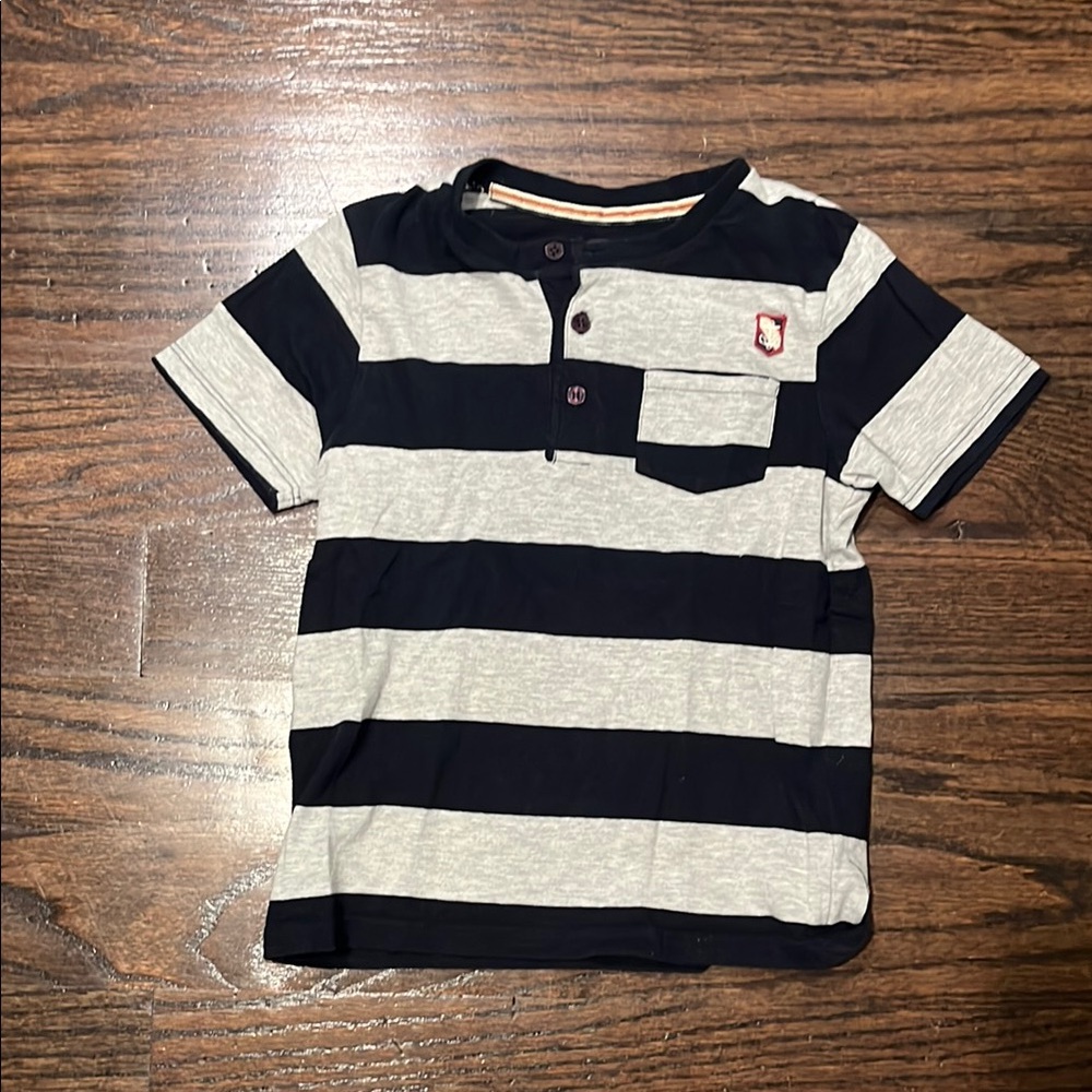 Ikks Black and Gray Button Down Shirt Classic Style